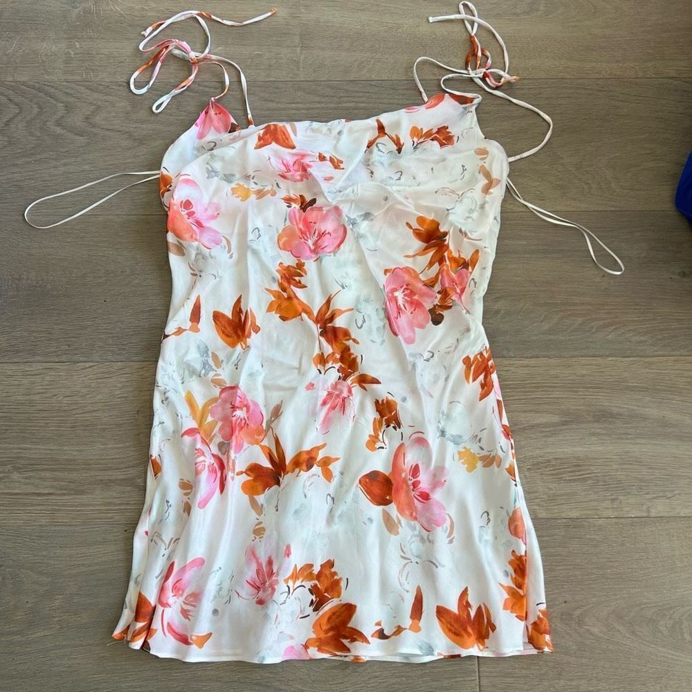 Zara Women's Floral Print Spaghetti Strap Dress Size Large